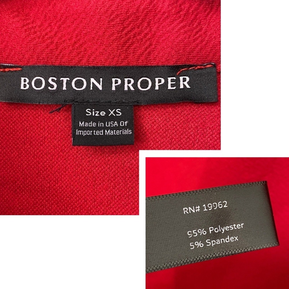 Boston Proper, Red 60's style Sleeveless O-Ring Quarter Zip Collar Mini Dress XS - Picture 6 of 8